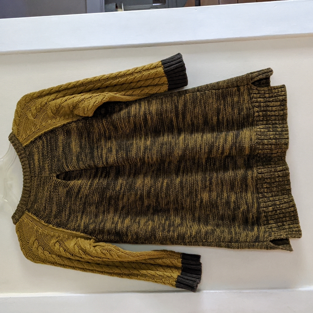 Margaret O'Leary Marled Goldenrod and Gray Sweater size Medium 💯 Organic Cotton - Picture 2 of 8